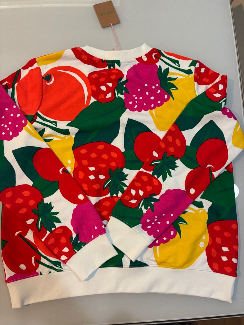 NWT Fruit Print Crewneck cotton Sweatshirt/top Boden colors pop! - Picture 4 of 6